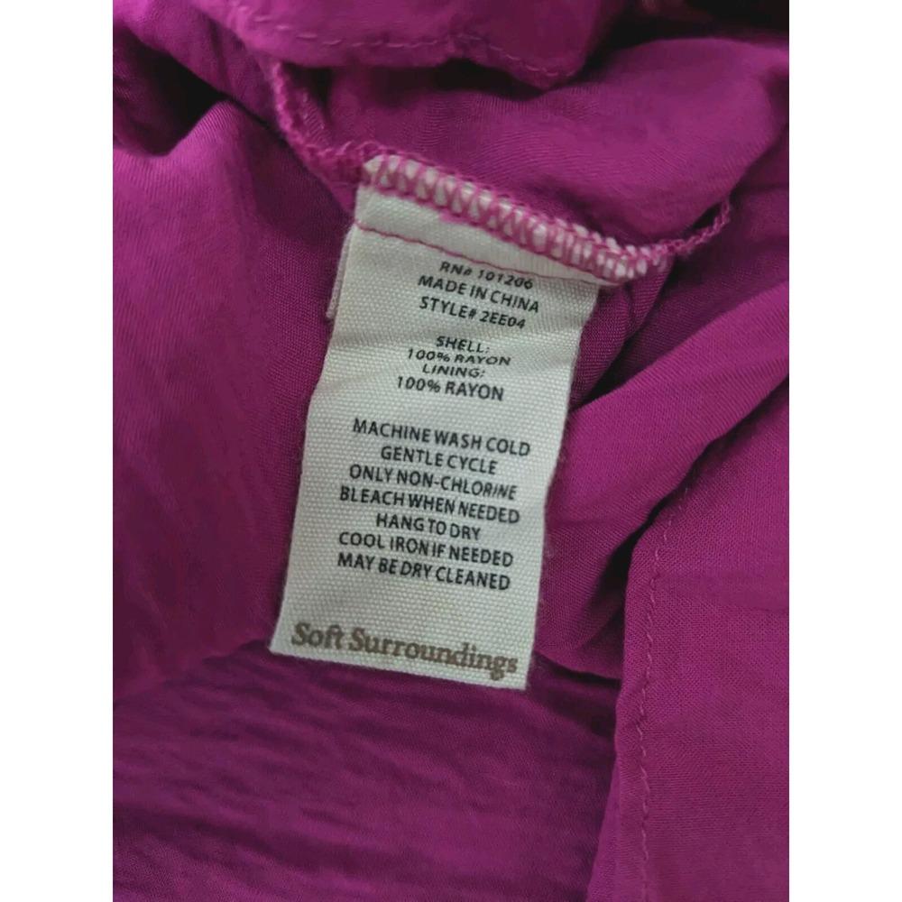 Soft Surroundings S Tunic Top Hot Pink Gabby Gauze Long Sleeve Layered Flowy #10 - Picture 8 of 8